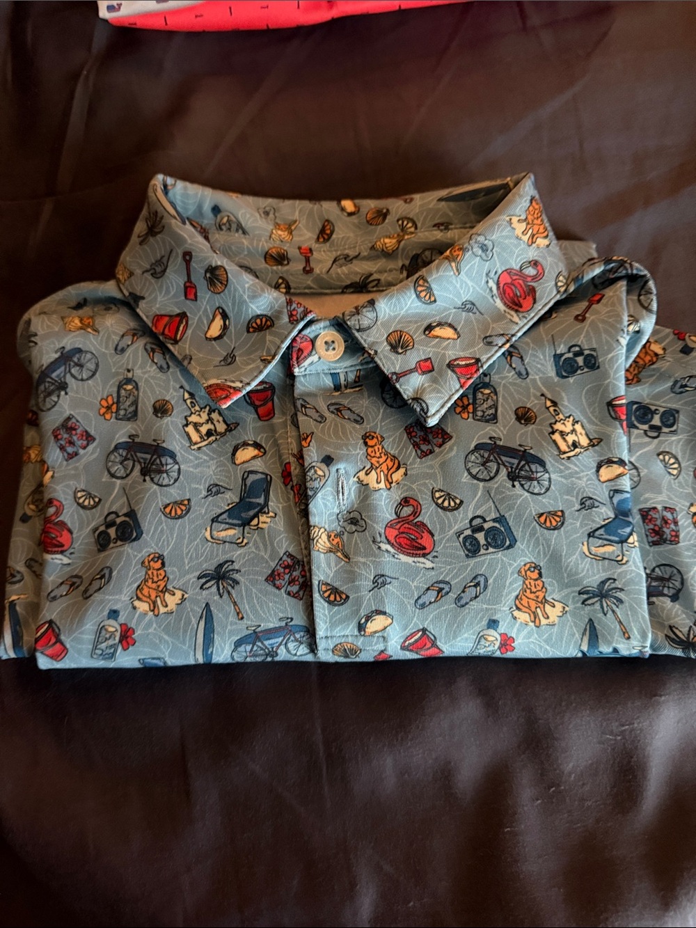 Southern Tide Boys Light Blue Tropical Icon Polo